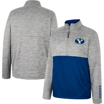 Veste à demi-glissière Colosseum Grey BYU Cougars John pour hommes