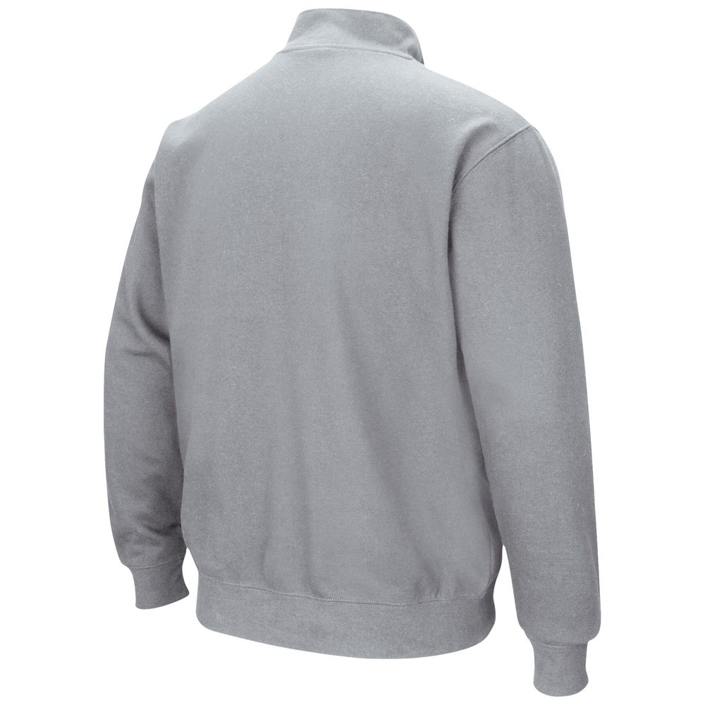 Men's Colosseum Heathered Gray BYU Cougars Tortugas Team Logo Quarter-Zip Jacket