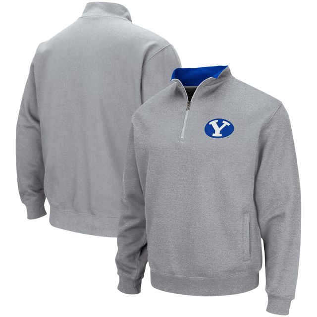 Veste Colosseum Heathered Grey pour hommes BYU Cougars Tortugas Team Logo Quarter Zip Jacket