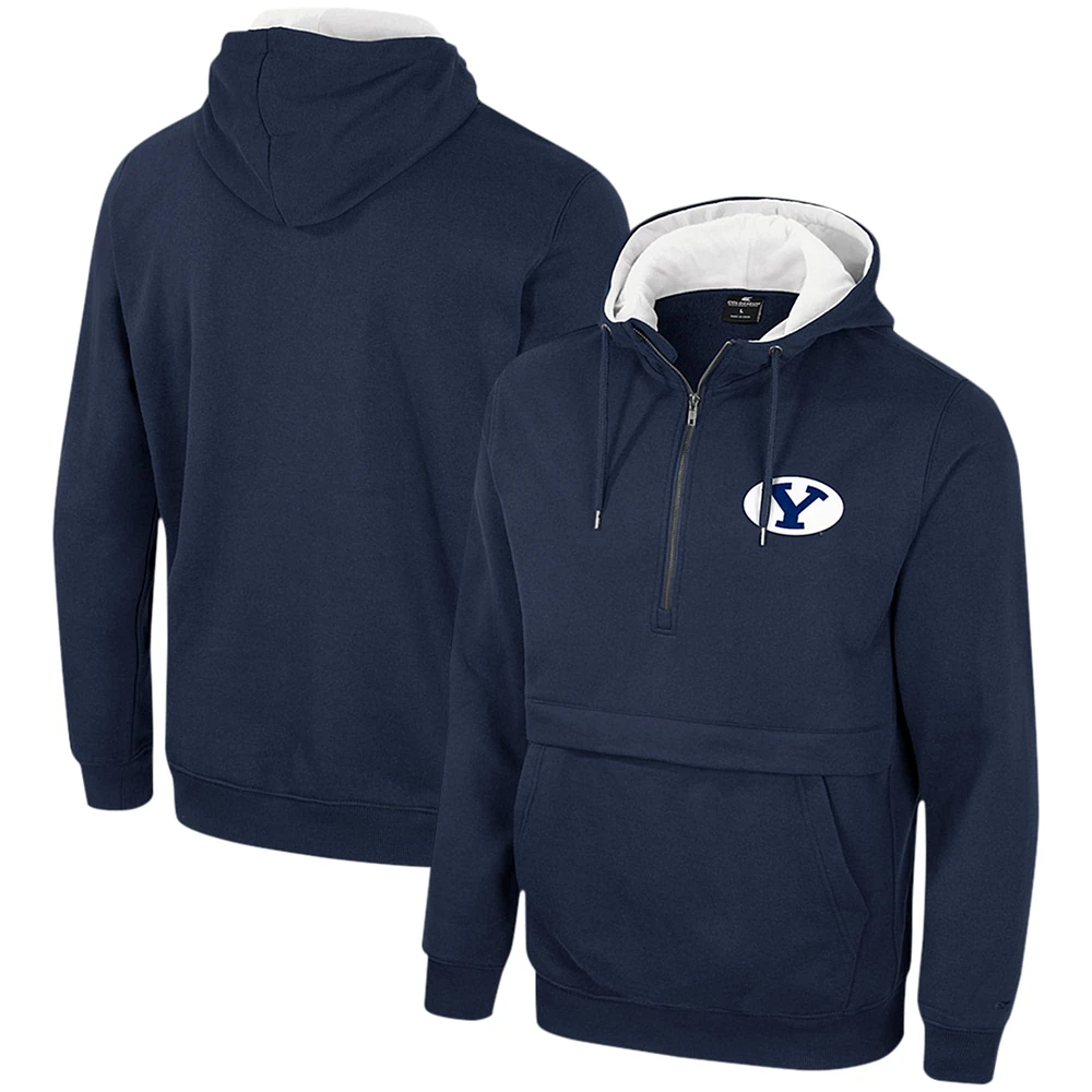 Sweat à capuche demi-zippé Colosseum Navy BYU Cougars pour hommes