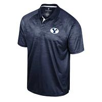 Men's Colosseum Navy BYU Cougars Honeycomb Raglan Polo