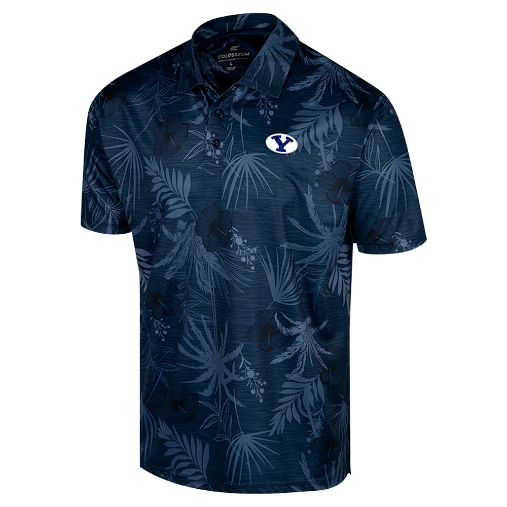 Men's Colosseum Navy BYU Cougars Palms Team Polo