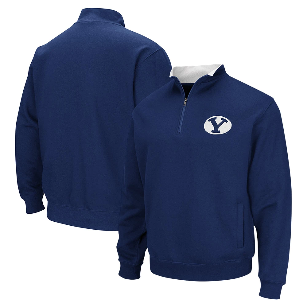 Sweat-shirt zippé à quart de tour Colosseum Navy pour homme des BYU Cougars Tortugas