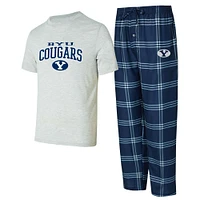 Ensemble de nuit pour homme Concepts Sport BYU Cougars avec t-shirt et pantalon