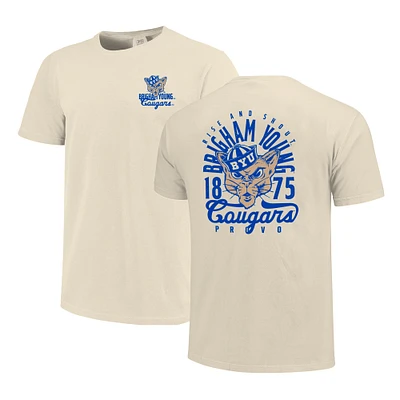 Men's Cream BYU Cougars Comfort Colors Mascot Overlay T-Shirt