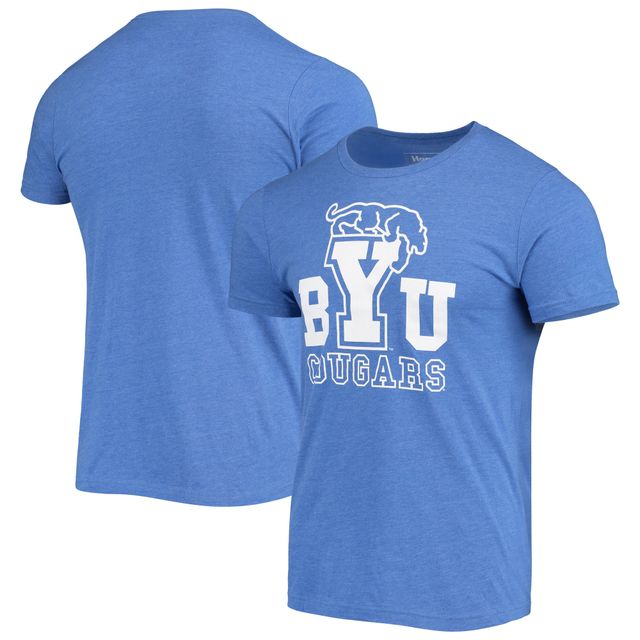 T-shirt à logo rétro vintage Homefield Heathered Royal BYU Cougars pour homme