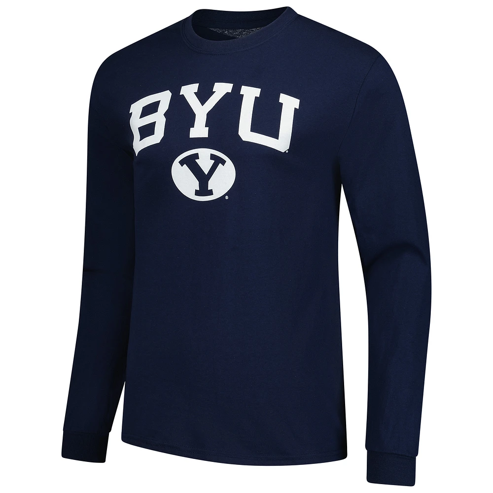 Men's Navy BYU Cougars Logo Long Sleeve T-Shirt