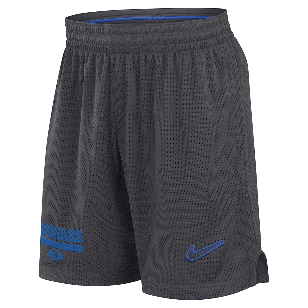 Men's Nike Anthracite BYU Cougars 2024 Sideline Mesh Shorts