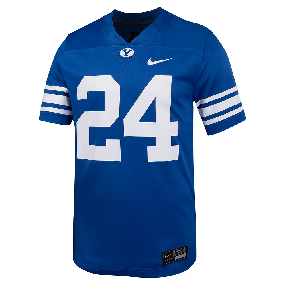 Men's Nike #24 Royal BYU Cougars Untouchable Football Jersey