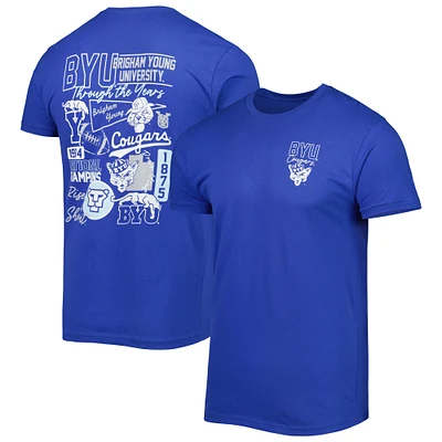 Men's Royal BYU Cougars Vintage Through the Years 2-Hit T-Shirt
