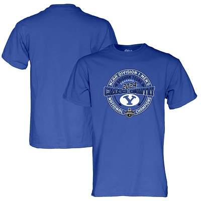 T-shirt unisexe bleu 84 Royal BYU Cougars 2024 NCAA pour hommes, champions nationaux de cross-country