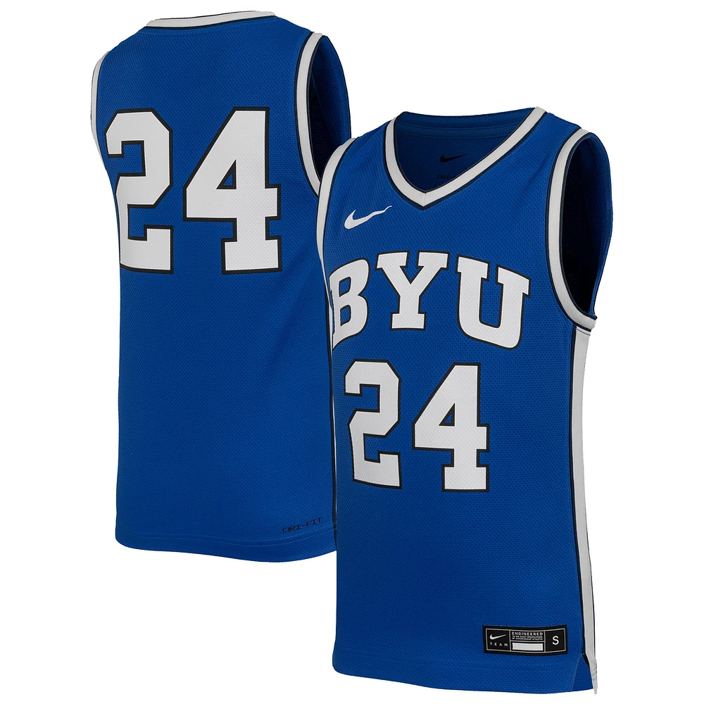 Youth Nike #24 Royal BYU Cougars Replica Basketball Jersey