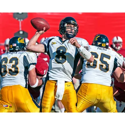 Aaron Rodgers Cal Bears Unsigned Vertical Blue Passing Photograph