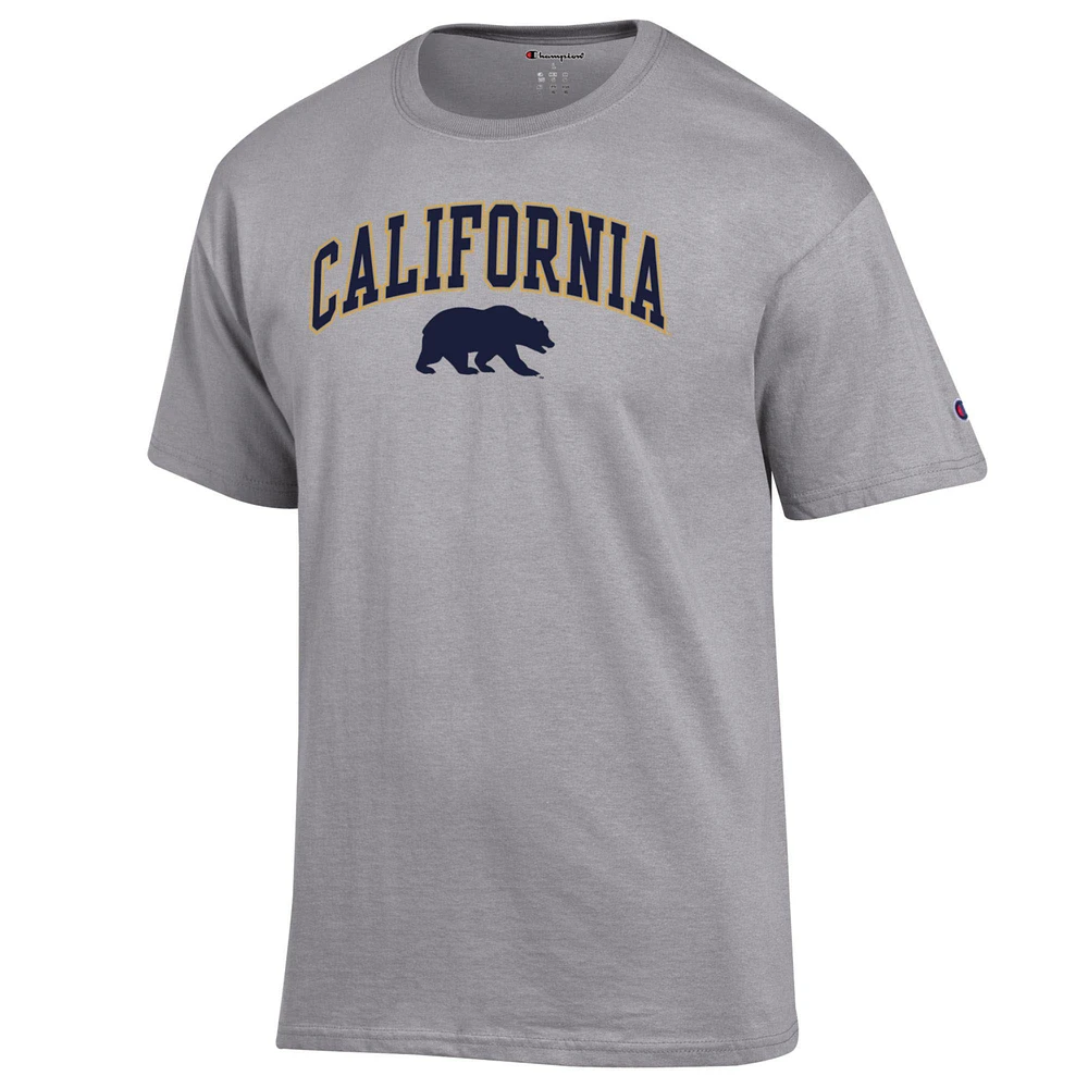 T-shirt Champion Heather Grey Cal Bears pour homme avec logo arqué
