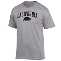 T-shirt Champion Heather Grey Cal Bears pour homme avec logo arqué