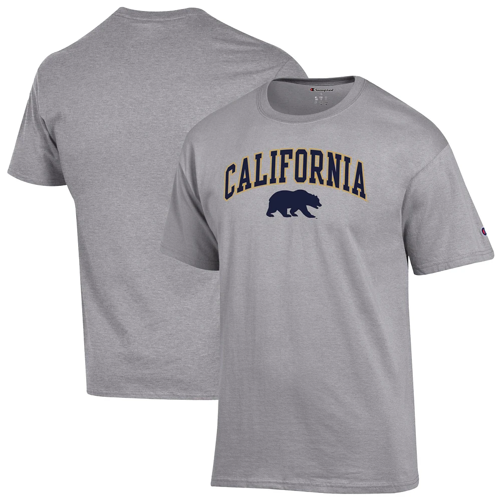 T-shirt Champion Heather Grey Cal Bears pour homme avec logo arqué