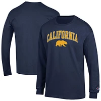 T-shirt à manches longues pour homme Champion Navy Cal Bears Arch Over Logo