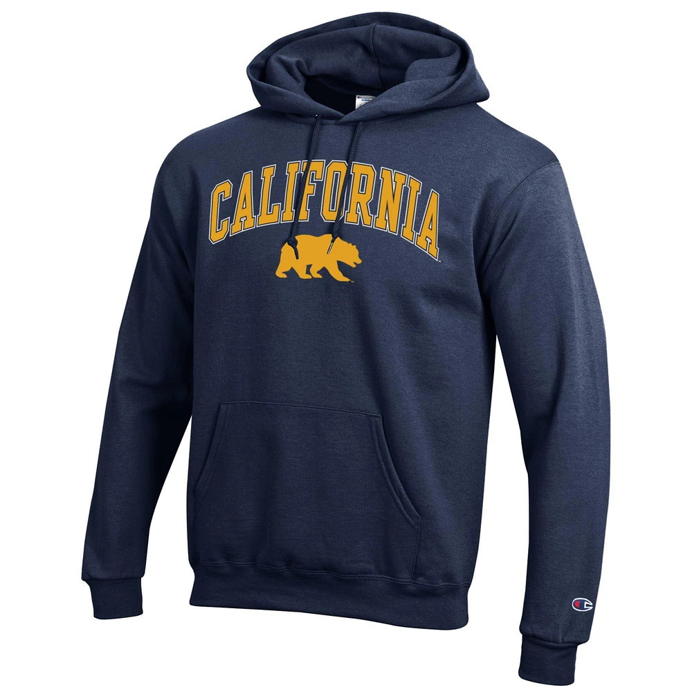 Sweat à capuche en polaire avec logo arqué Champion Navy Cal Bears pour homme