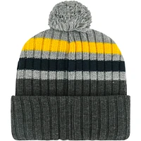 Men's '47 Charcoal Cal Bears Stack Striped Cuffed Knit Hat with Pom