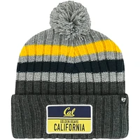 Men's '47 Charcoal Cal Bears Stack Striped Cuffed Knit Hat with Pom