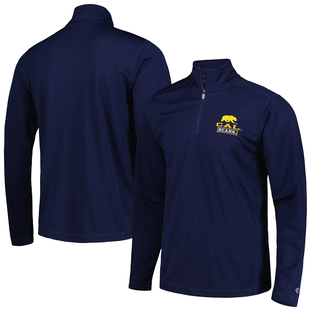 Men's Champion Navy Cal Bears Textured Quarter-Zip Jacket