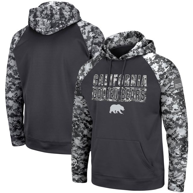 Colosseum Charcoal Cal Bears OHT Military Appreciation Digital Camo Sweat à capuche pour homme