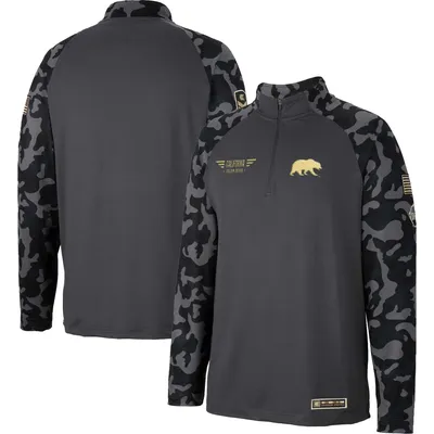 Cal Bears Colosseum OHT Military Appreciation Long Range Raglan Quarter-Zip Jacket - Charcoal