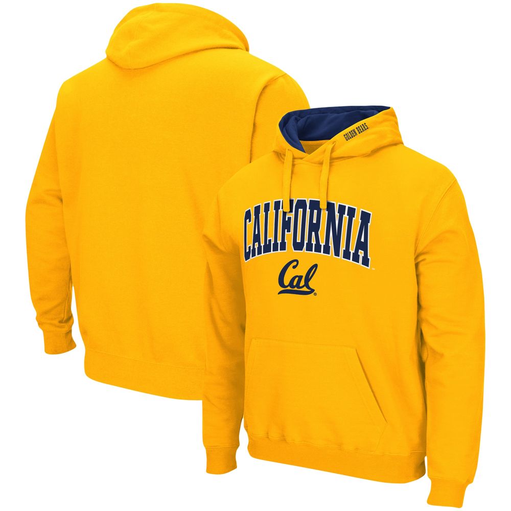 Men's Colosseum Gold Cal Bears Arch & Logo 3.0 Pullover Hoodie