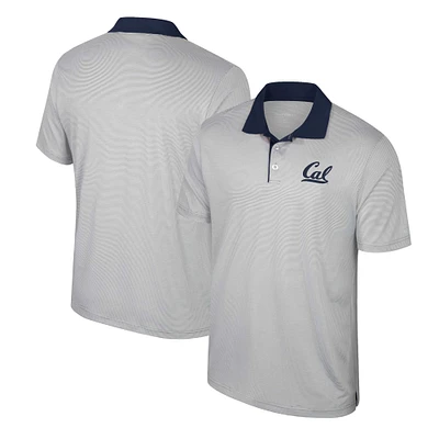 Men's Colosseum Gray Cal Bears Tuck Striped Polo