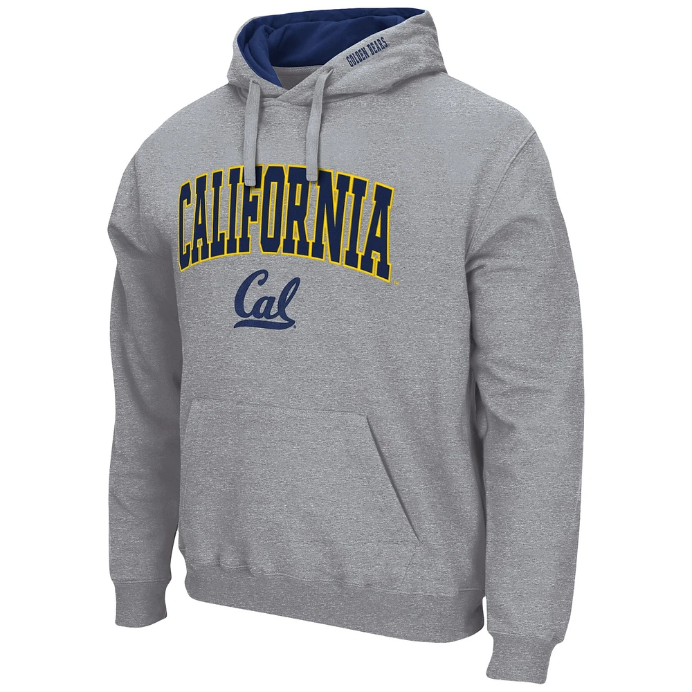 Men's Colosseum Heather Gray Cal Bears Arch & Logo 3.0 Pullover Hoodie