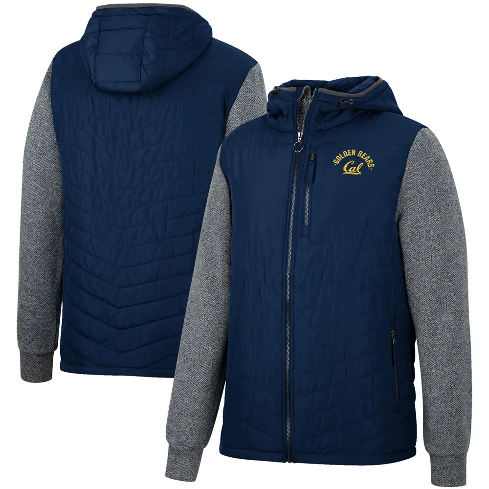 Sweat à capuche entièrement zippé chevrons Cal Bears Course Colosseum bleu marine/anthracite pour homme