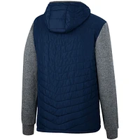 Men's Colosseum Navy/Charcoal Cal Bears Course Herringbone Full-Zip Hoodie