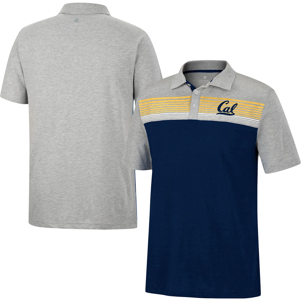 Polo Cal Bears Caddy léger Colosseum bleu marine/gris chiné pour homme