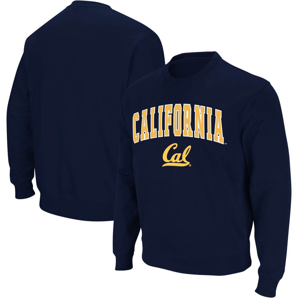 Men's Colosseum Navy Cal Bears Arch & Logo Crew Neck Sweatshirt