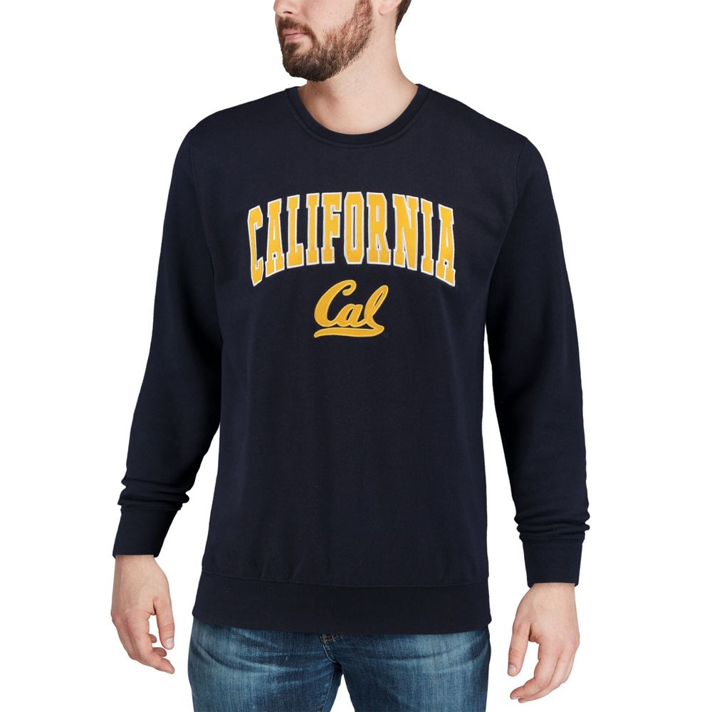 Men's Colosseum Navy Cal Bears Arch & Logo Crew Neck Sweatshirt