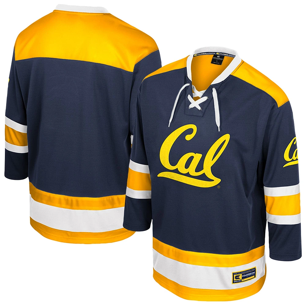 Men's Colosseum  Navy Cal Bears Athletic Machine Fashion Hockey Jersey