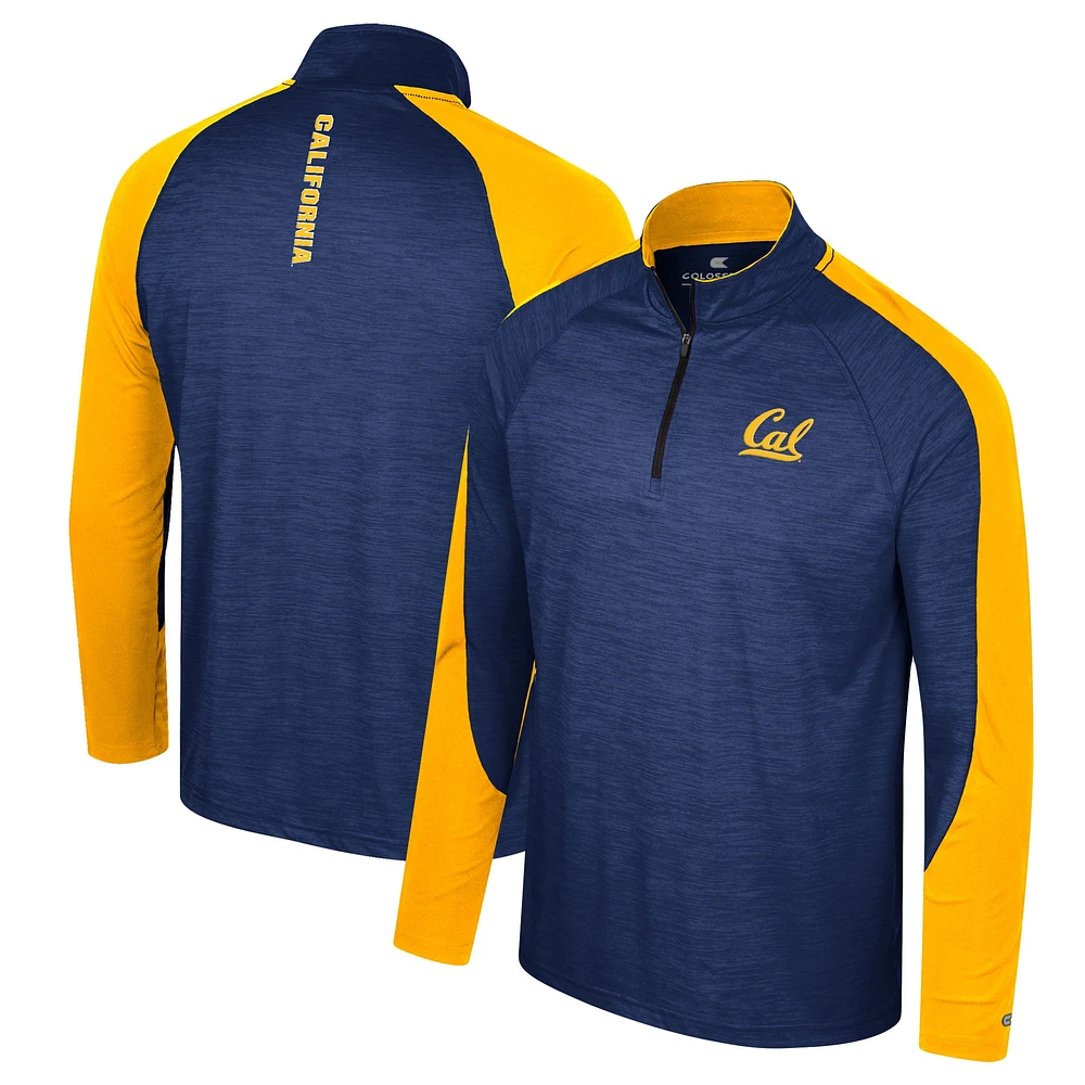 Haut à quart de zip Colosseum Navy Cal Bears Langmore Raglan pour hommes