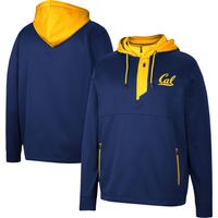 Men's Colosseum Navy Cal Bears Luge 3.0 Quarter-Zip Hoodie