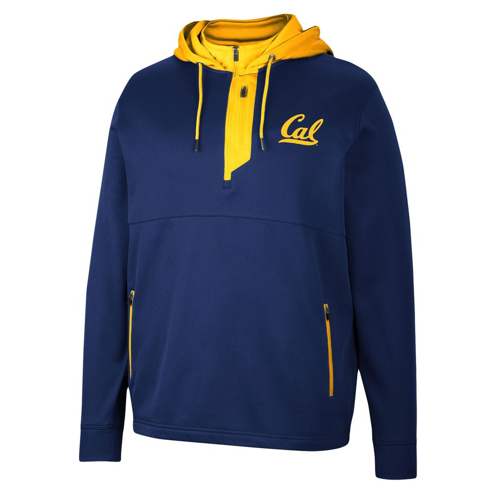 Men's Colosseum Navy Cal Bears Luge 3.0 Quarter-Zip Hoodie