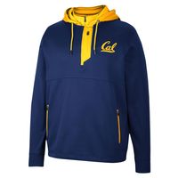 Men's Colosseum Navy Cal Bears Luge 3.0 Quarter-Zip Hoodie