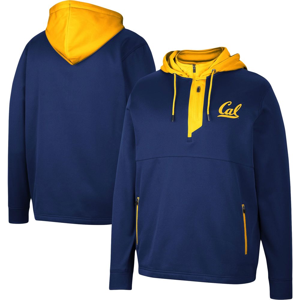 Men's Colosseum Navy Cal Bears Luge 3.0 Quarter-Zip Hoodie