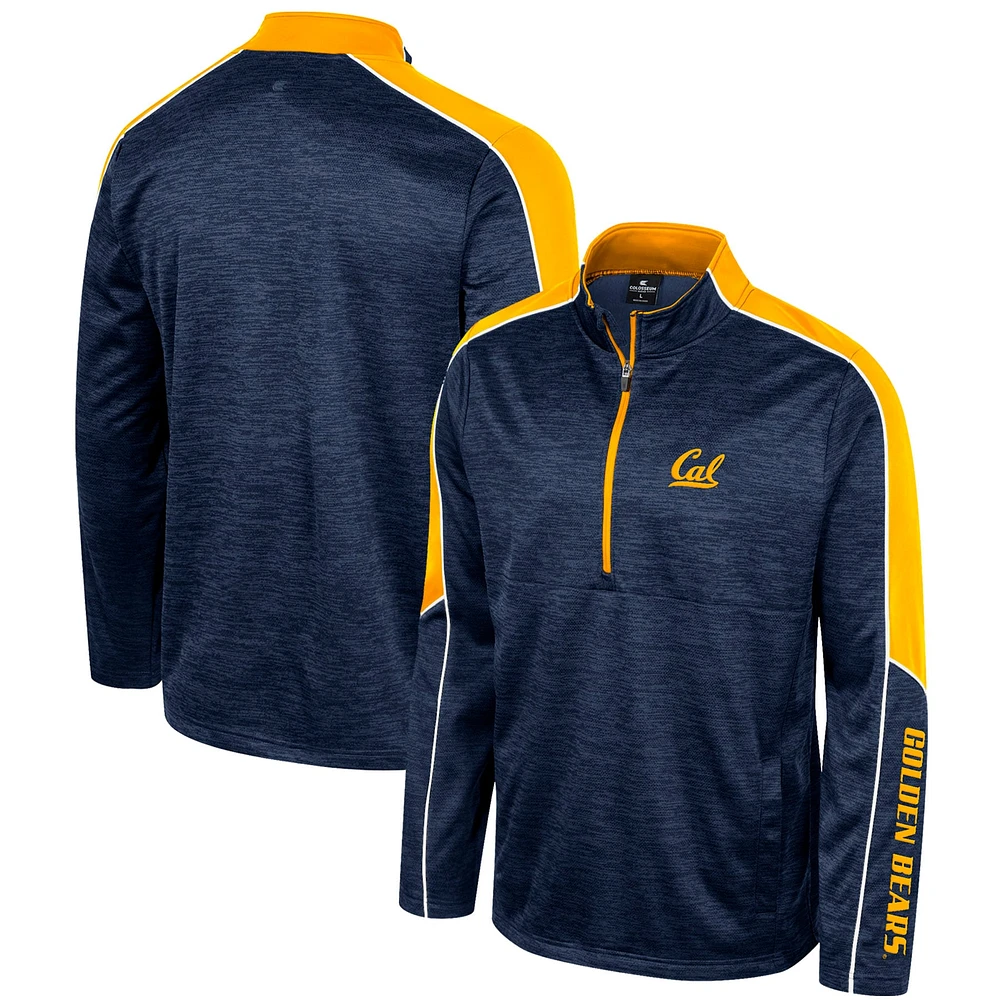 Men's Colosseum Navy Cal Bears Marled Half-Zip Jacket