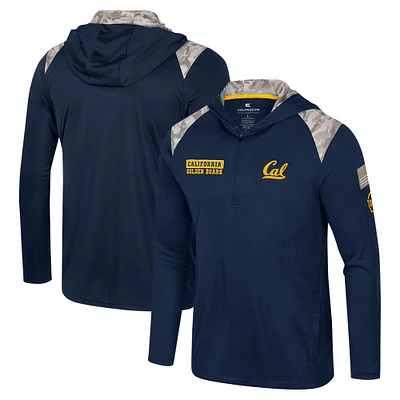 Veste à capuche glissière quart de tour pour homme Colosseum Navy Cal Bears OHT Military Appreciation