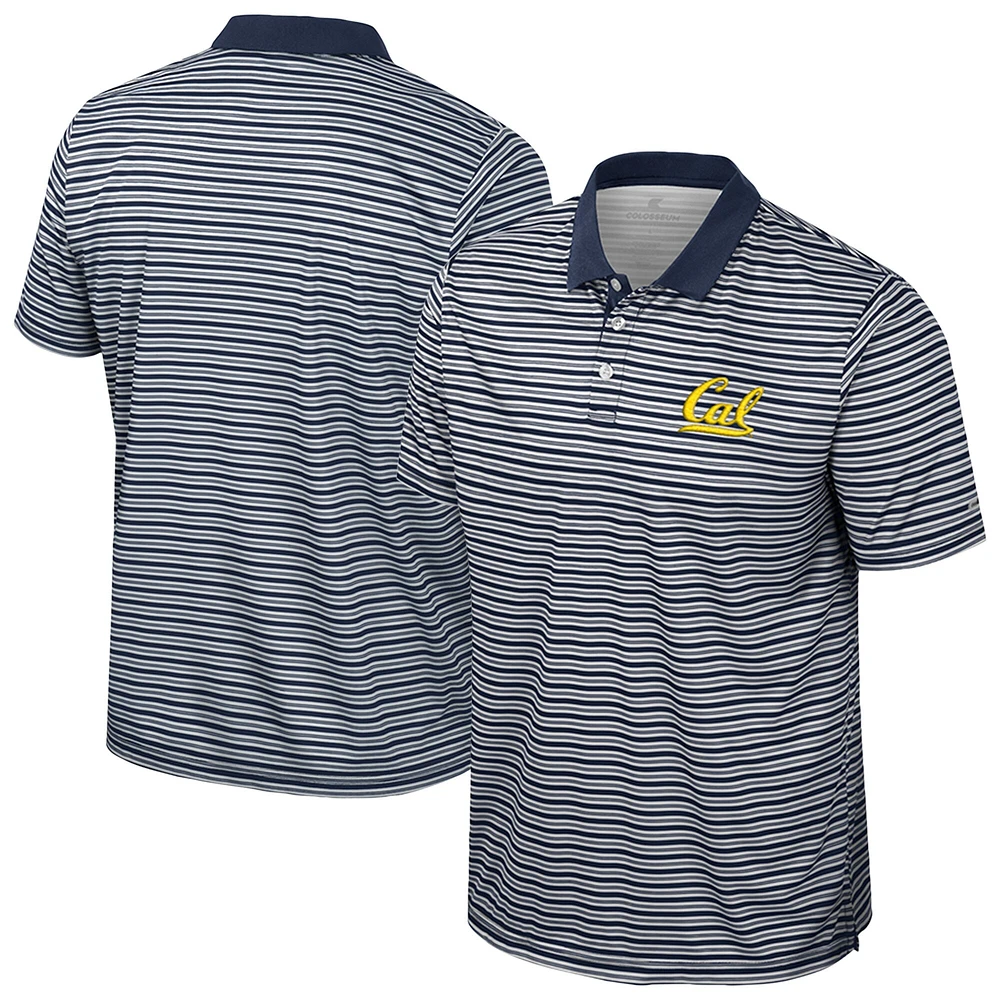 Men's Colosseum Navy Cal Bears Striped Polo