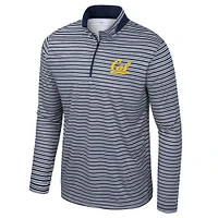 Men's Colosseum Navy Cal Bears Striped Quarter-Zip Top