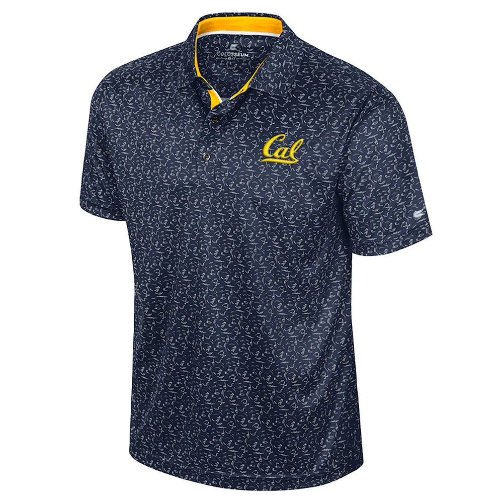 Men's Colosseum Navy Cal Bears Sublimated Golf Polo