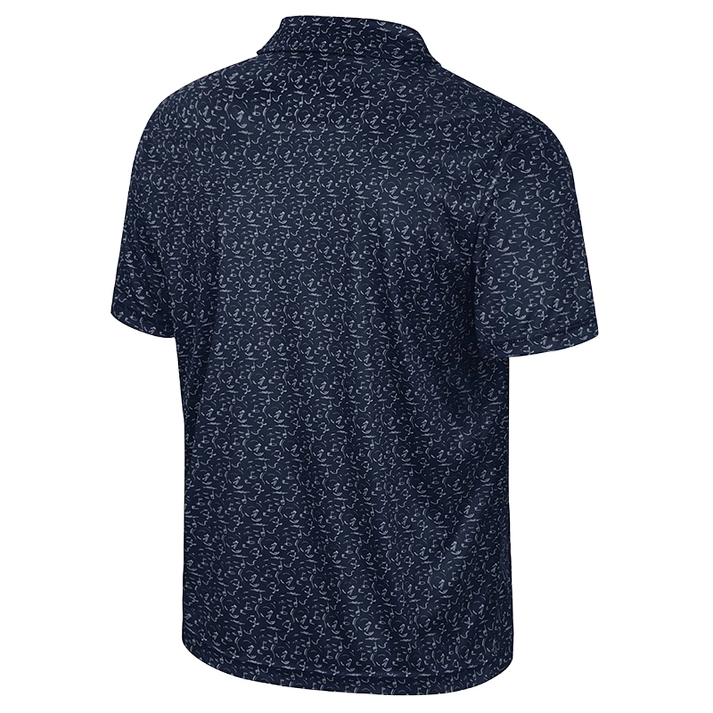Men's Colosseum Navy Cal Bears Sublimated Golf Polo