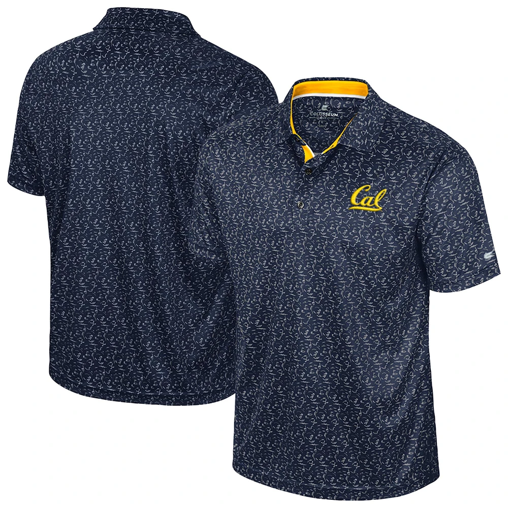 Men's Colosseum Navy Cal Bears Sublimated Golf Polo