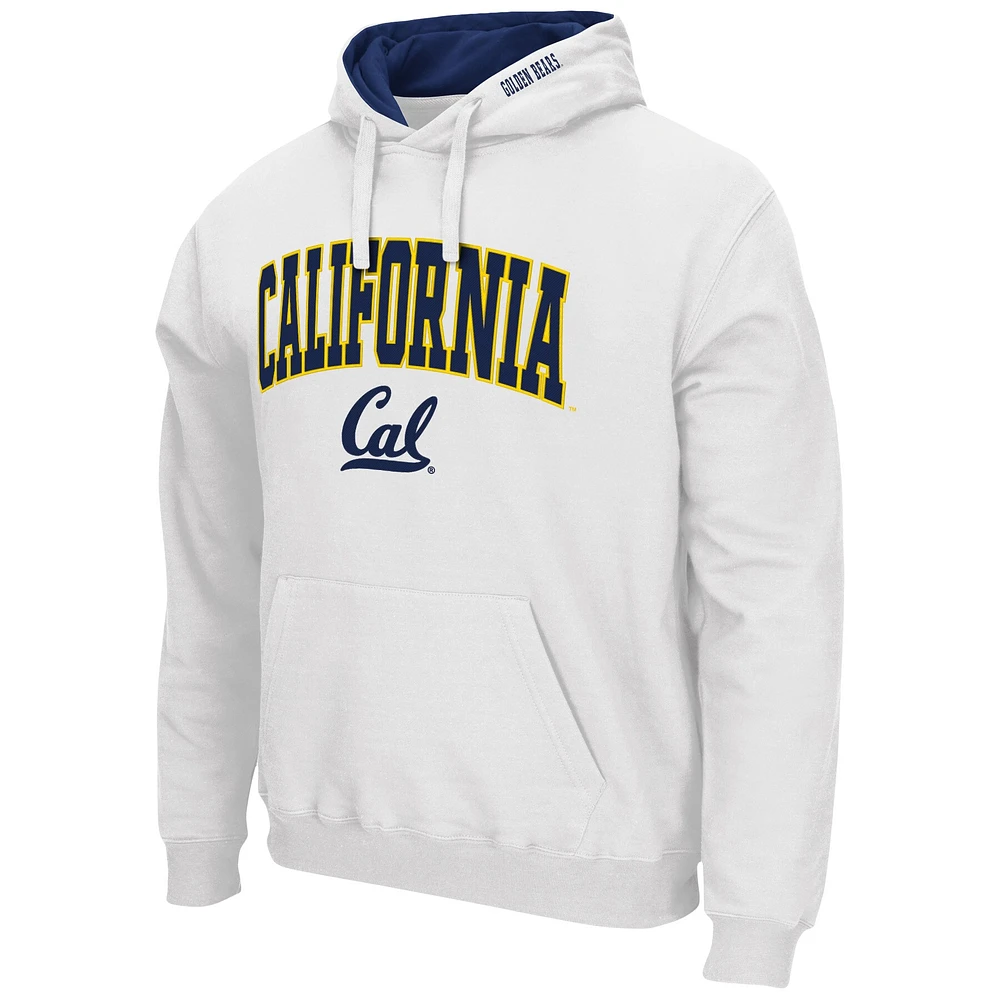 Men's Colosseum White Cal Bears Arch & Logo 3.0 Pullover Hoodie