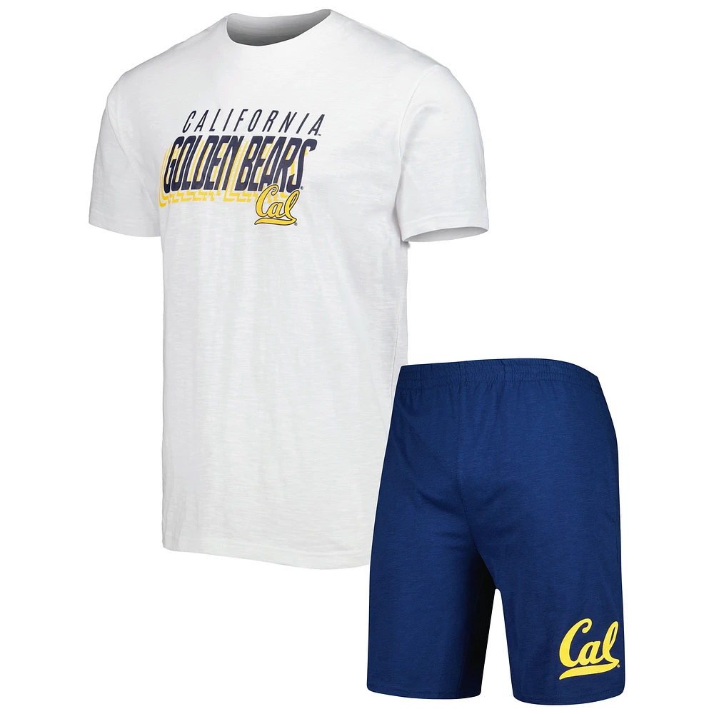 Ensemble t-shirt et short Cal Bears Downfield Concepts Sport bleu marine/blanc pour homme